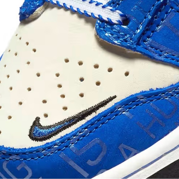 Nike Blue and White Jackie Robinson Low Dunk Shoes main image 5